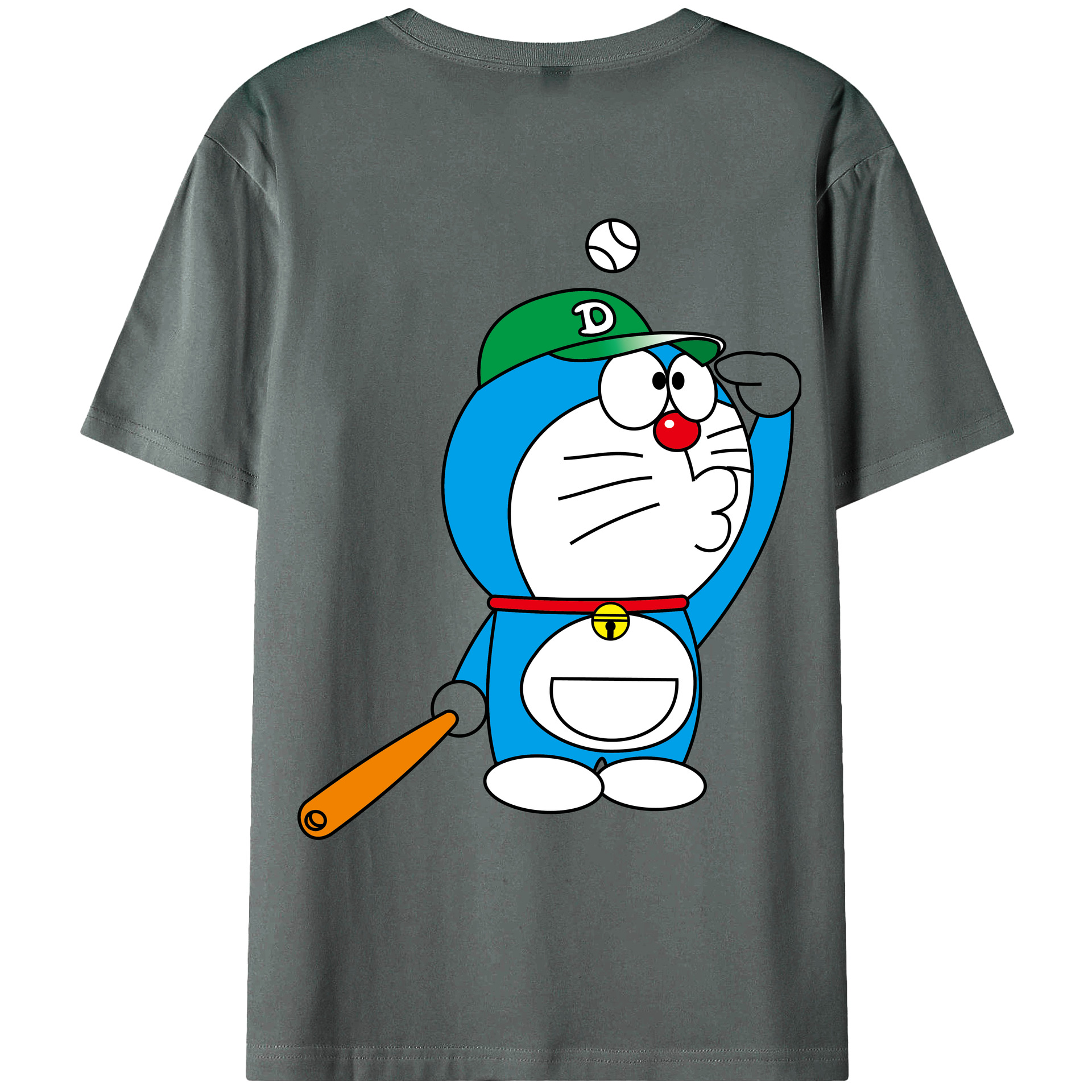 （画像用） ドラえもん Doraemon 綿100％ メンズ半袖Tシャツ（バックプリント） 通気性